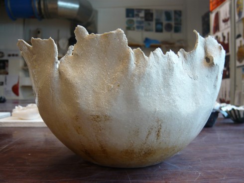 Stoneware, sand and glaze